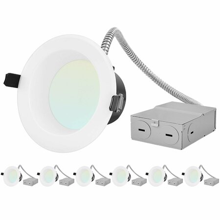 LUXRITE 4 Inch Commercial LED Recessed Downlight 4CCT 3000K-5000K 7/9/12W Up to 1000LM Dimmable ETL, 6PK LR23947-6PK